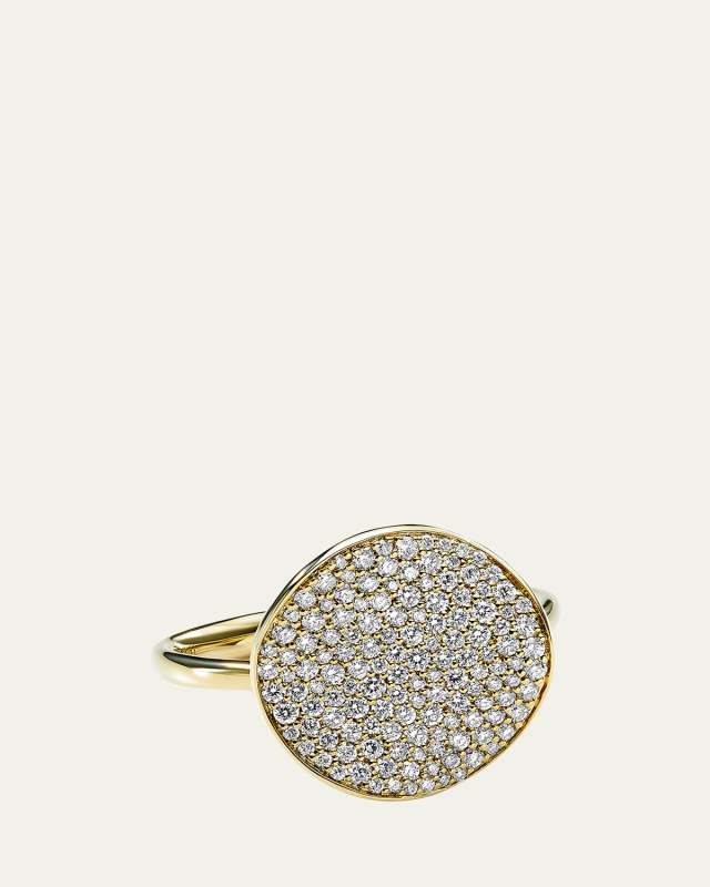 Medium Flower Ring in 18K Gold with Diamonds